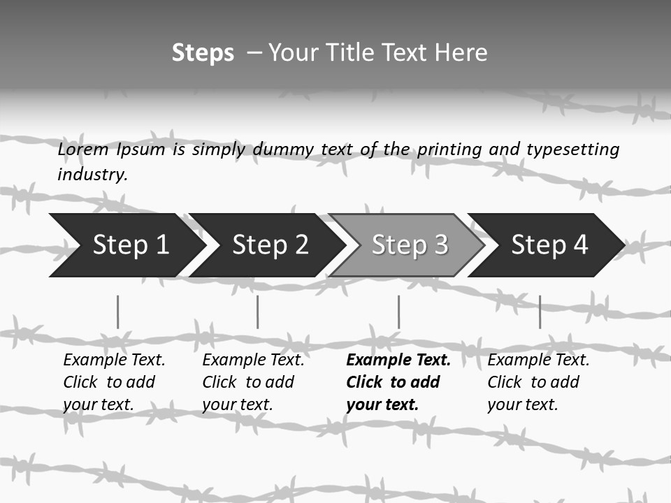 Wall P O W Barbed Wire PowerPoint Template