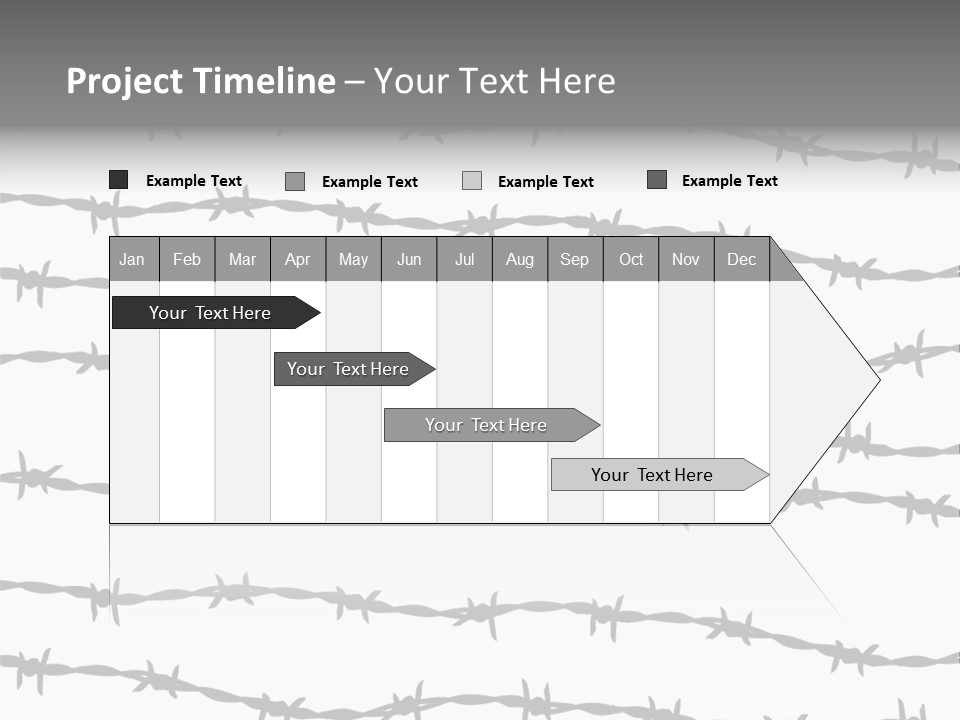 Wall P O W Barbed Wire PowerPoint Template
