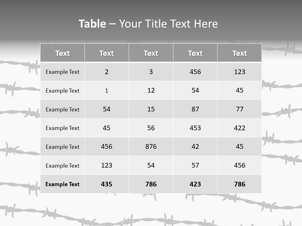 Wall P O W Barbed Wire PowerPoint Template