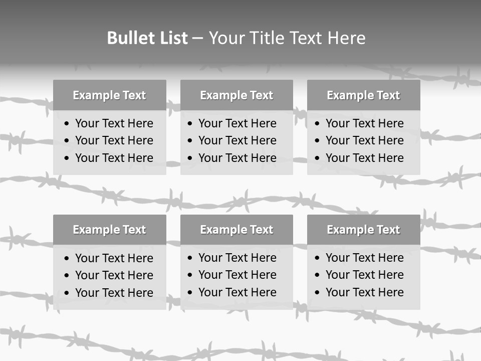 Wall P O W Barbed Wire PowerPoint Template