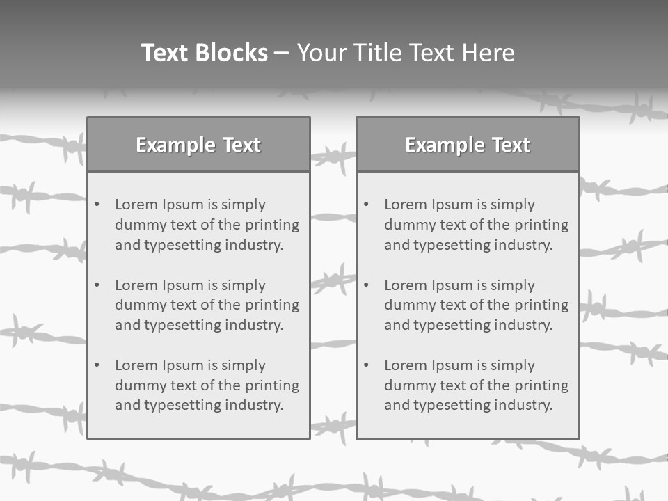 Wall P O W Barbed Wire PowerPoint Template