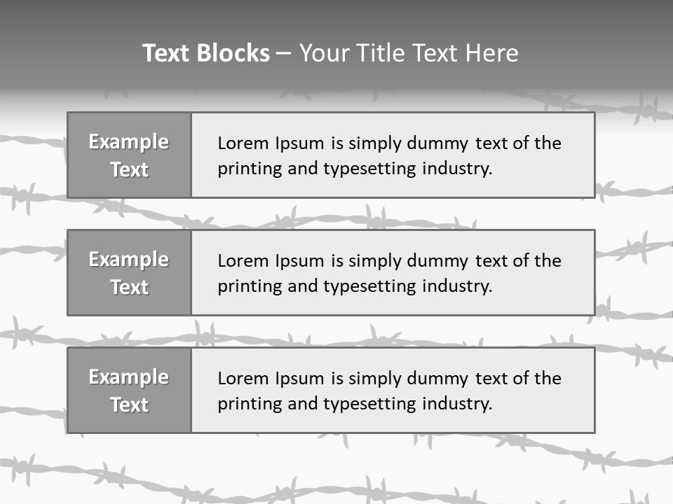 Wall P O W Barbed Wire PowerPoint Template