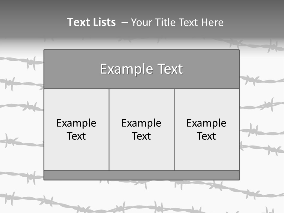 Wall P O W Barbed Wire PowerPoint Template