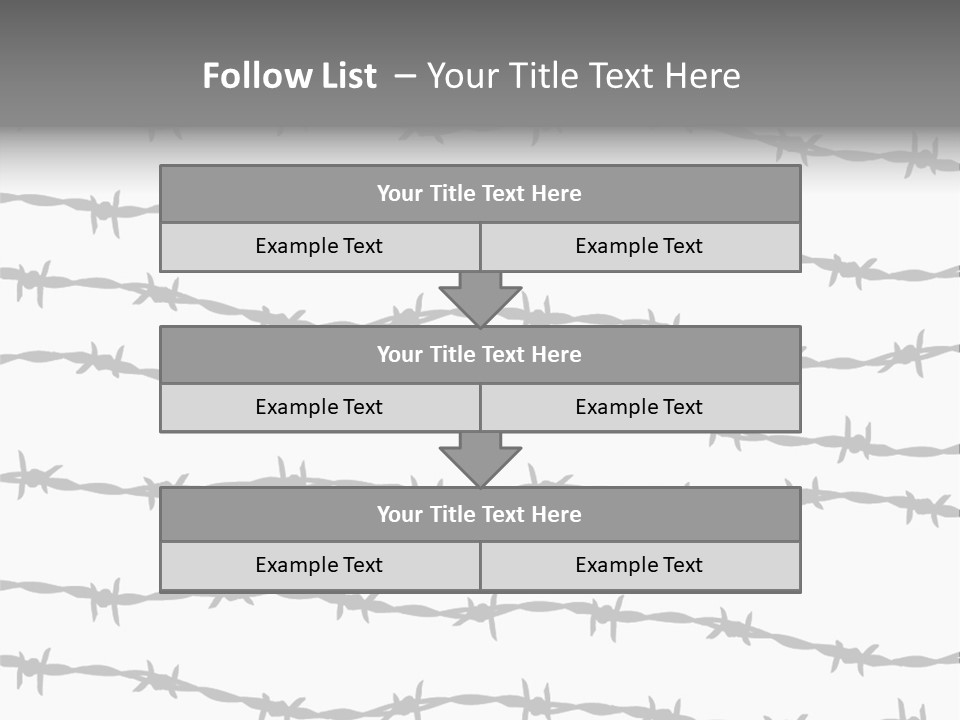 Wall P O W Barbed Wire PowerPoint Template
