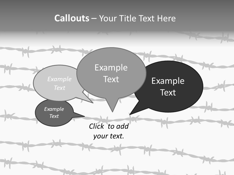 Wall P O W Barbed Wire PowerPoint Template