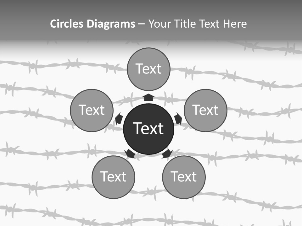 Wall P O W Barbed Wire PowerPoint Template