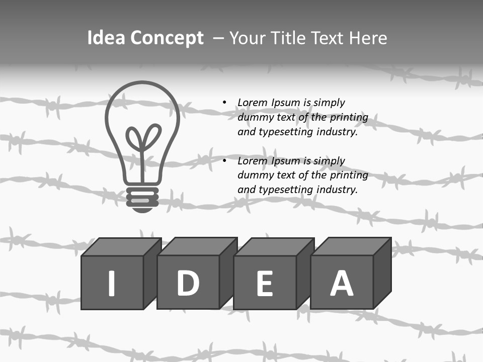 Wall P O W Barbed Wire PowerPoint Template