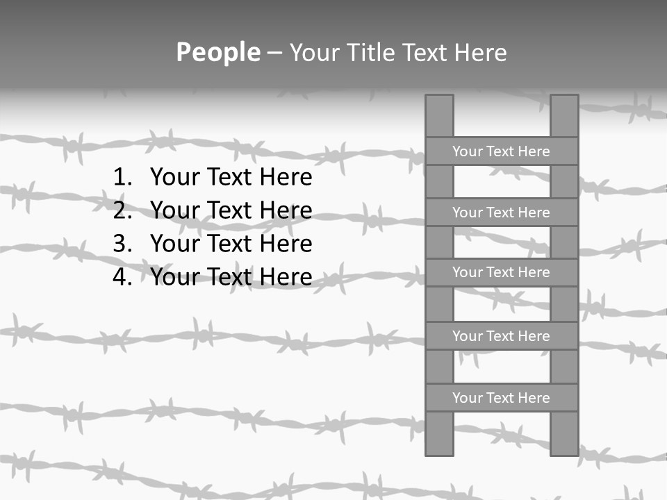 Wall P O W Barbed Wire PowerPoint Template