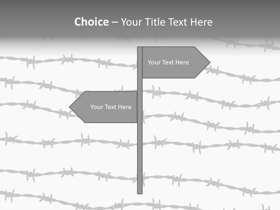Wall P O W Barbed Wire PowerPoint Template
