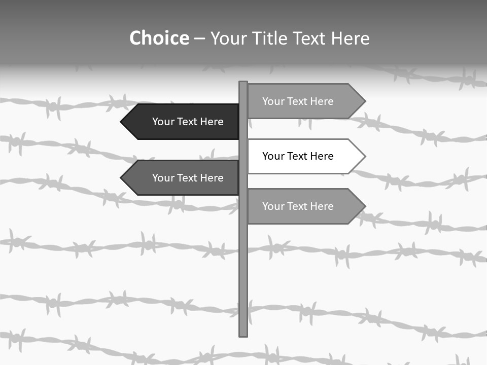 Wall P O W Barbed Wire PowerPoint Template