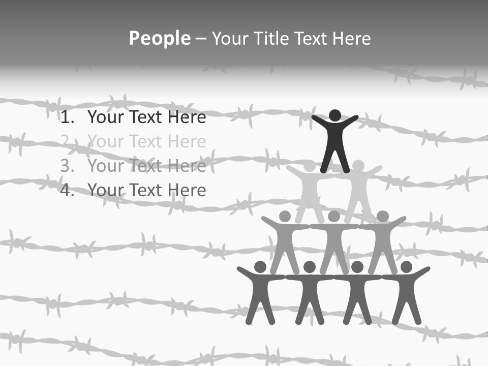 Wall P O W Barbed Wire PowerPoint Template