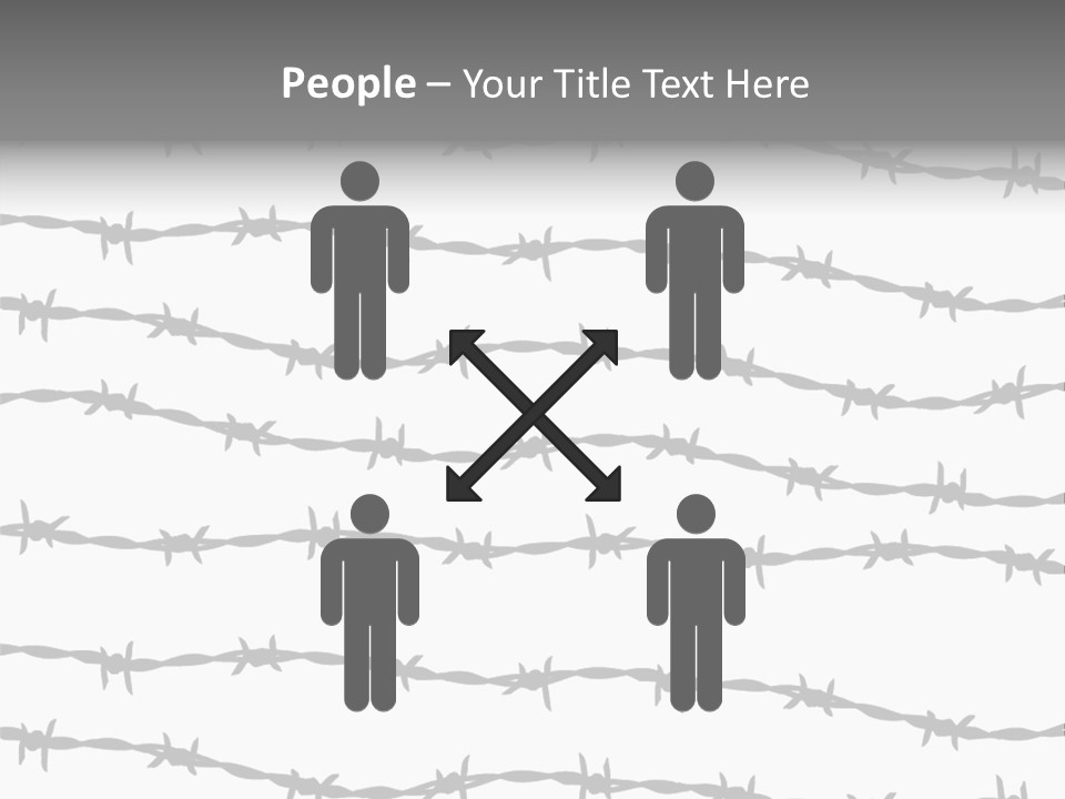 Wall P O W Barbed Wire PowerPoint Template