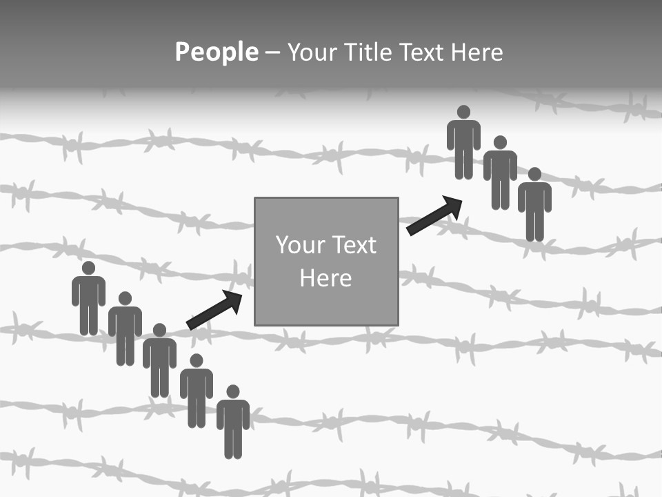 Wall P O W Barbed Wire PowerPoint Template