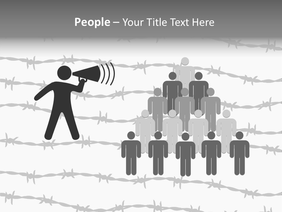 Wall P O W Barbed Wire PowerPoint Template