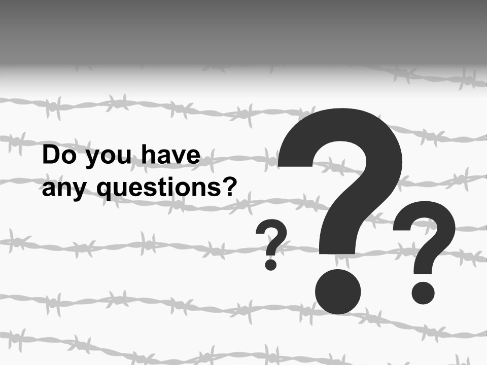Wall P O W Barbed Wire PowerPoint Template
