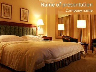 Comforter Hotel Room Hotel PowerPoint Template