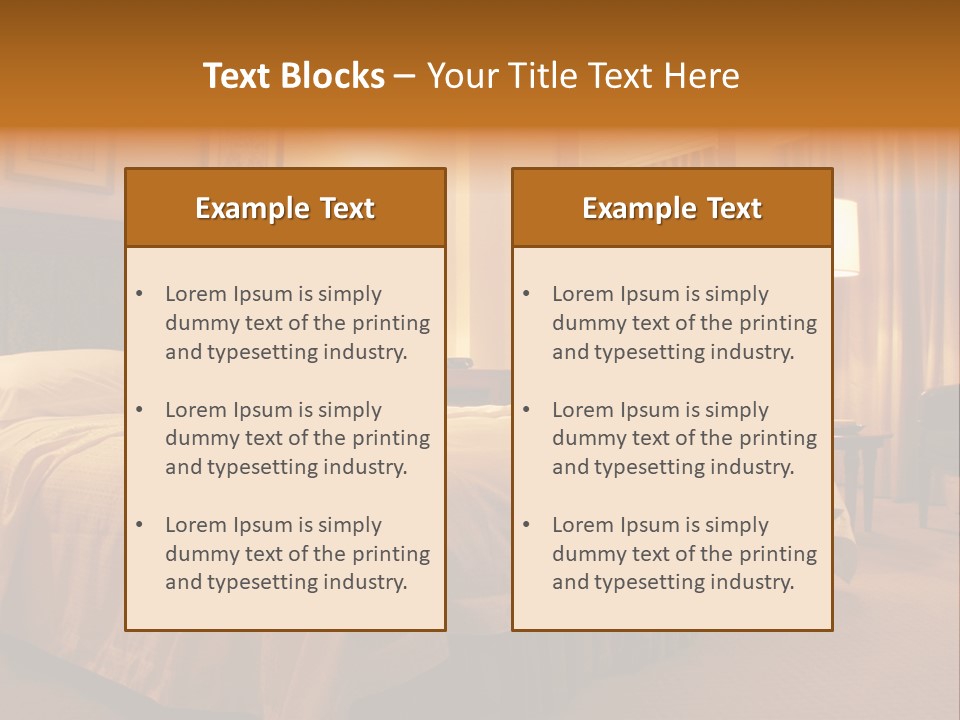 Comforter Hotel Room Hotel PowerPoint Template