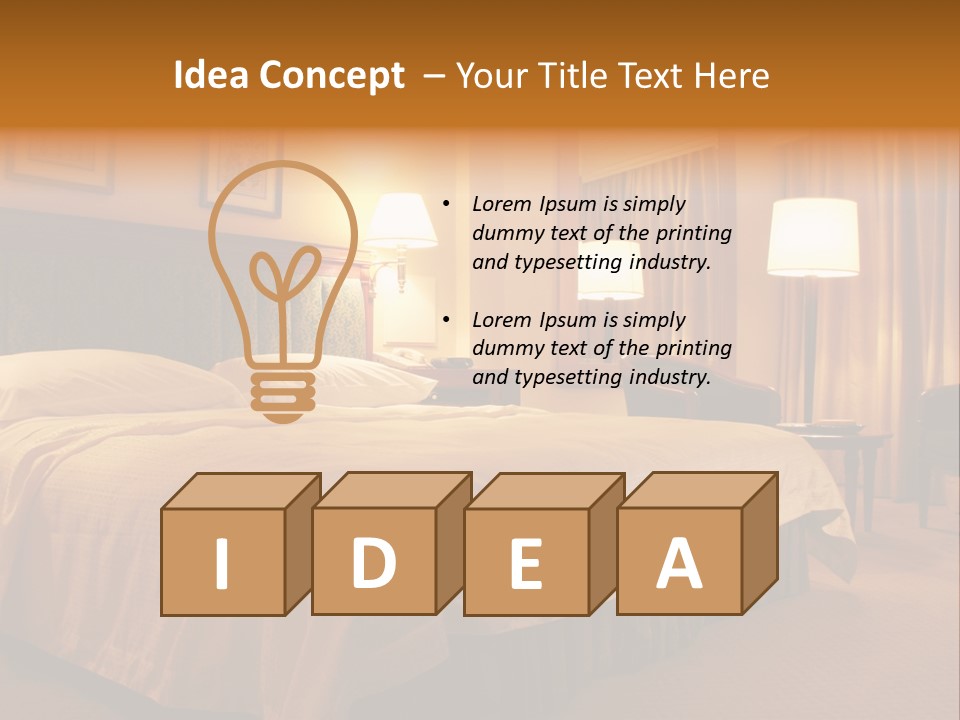 Comforter Hotel Room Hotel PowerPoint Template