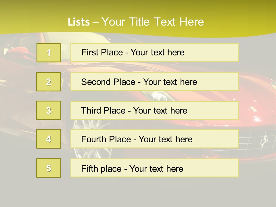 Luxury Acceleration Coupe PowerPoint Template