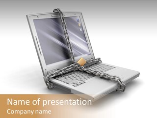 Secure Laptop White PowerPoint Template