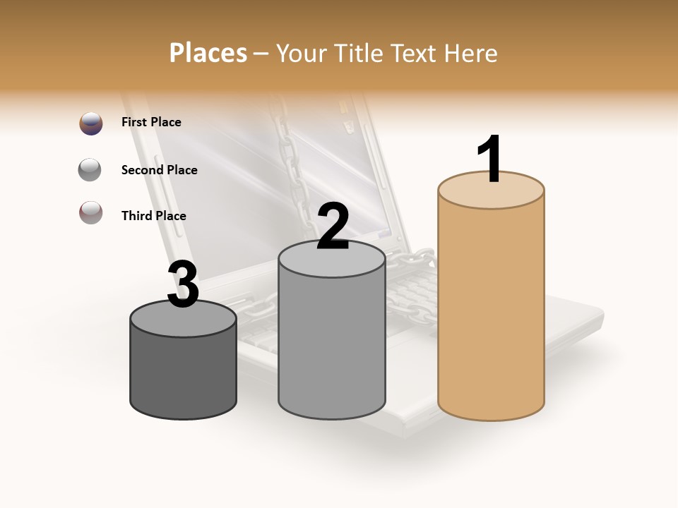 Secure Laptop White PowerPoint Template