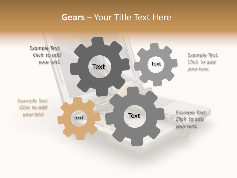 Secure Laptop White PowerPoint Template