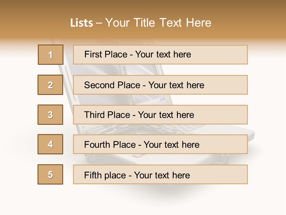 Secure Laptop White PowerPoint Template