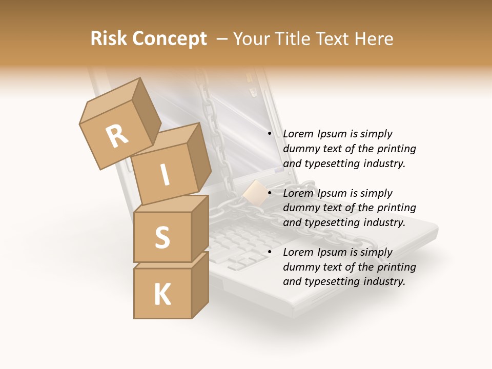 Secure Laptop White PowerPoint Template