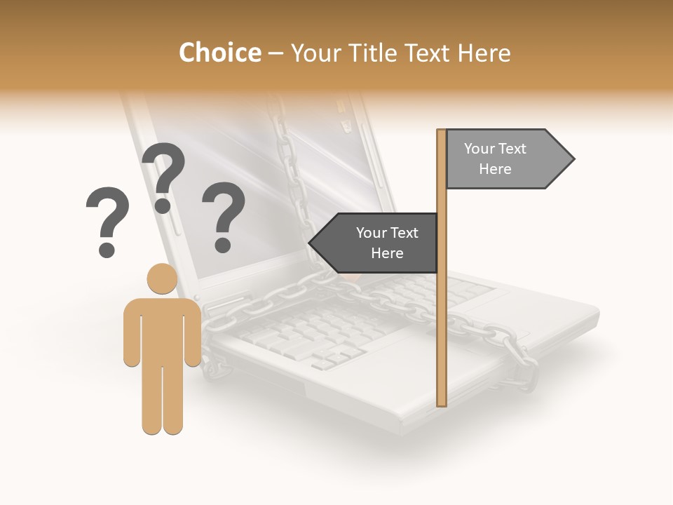 Secure Laptop White PowerPoint Template