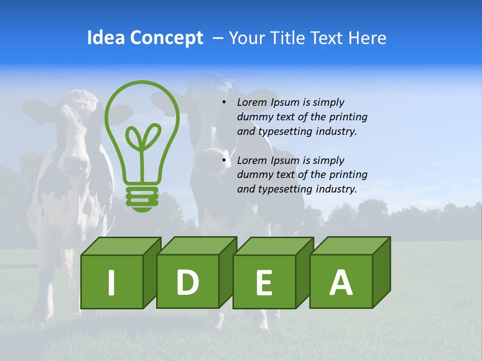 Agriculture Grazing Fresian PowerPoint Template