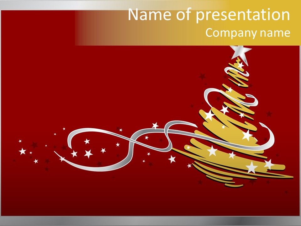 Decorated Stars Red PowerPoint Template