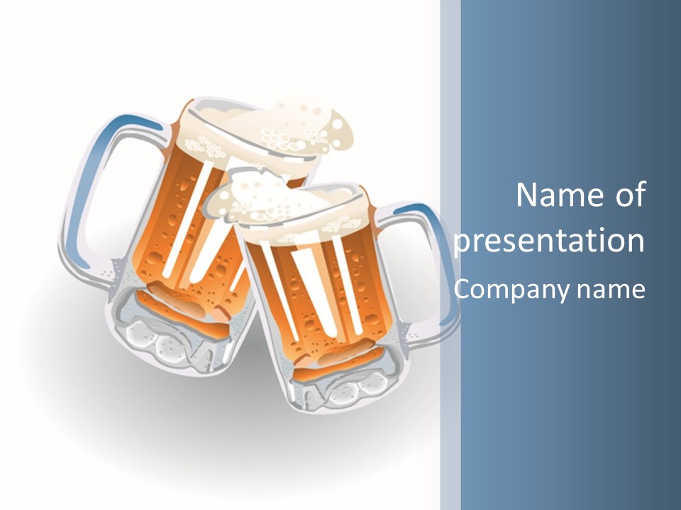 Refreshment Yellow Beer PowerPoint Template