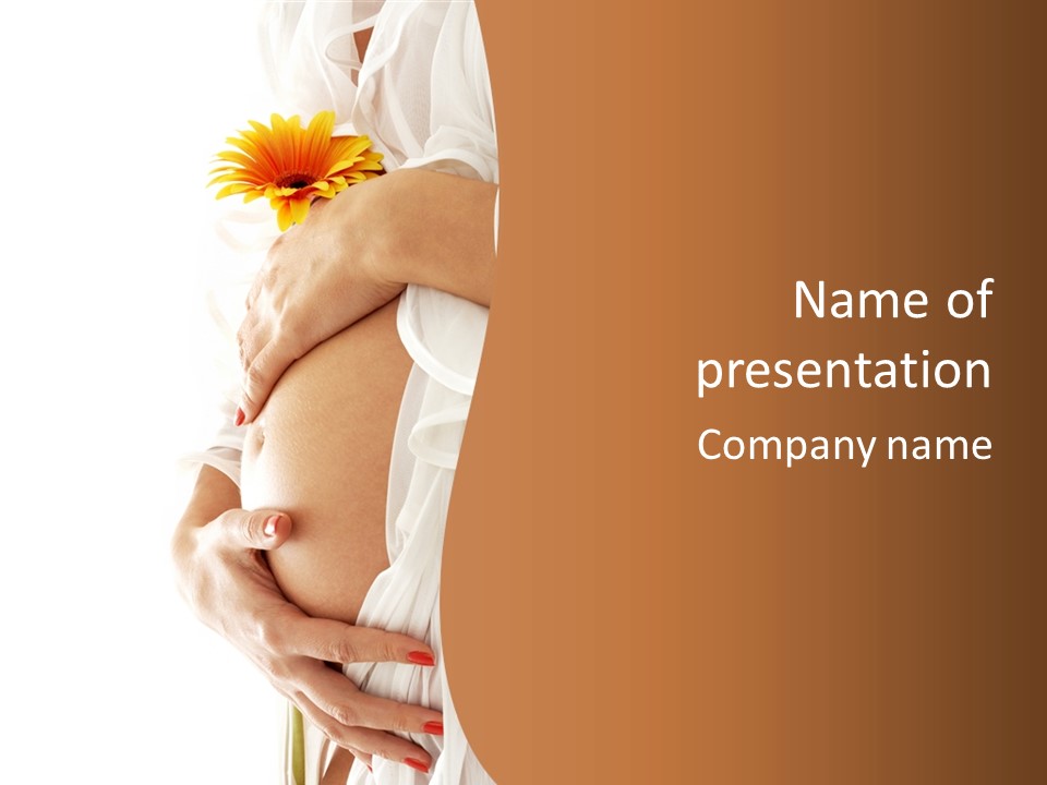 Girl Yellow Pregnancy PowerPoint Template