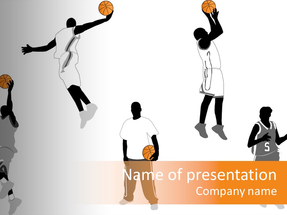 Champion Basketball Figure PowerPoint Template