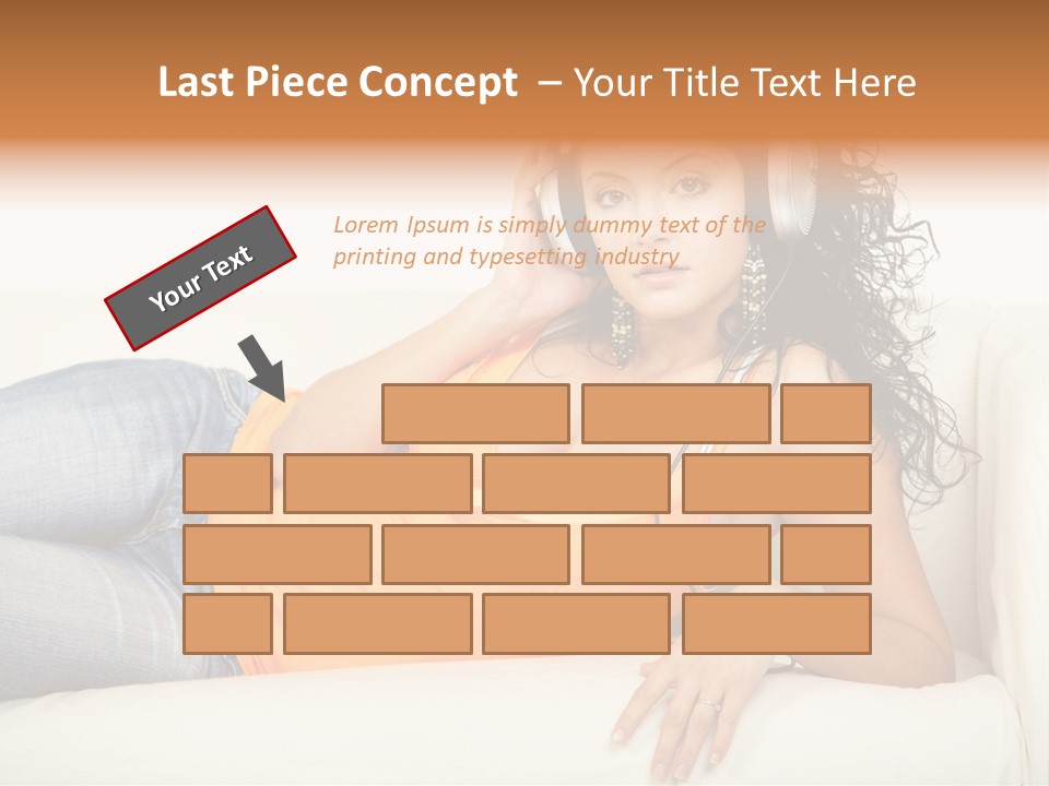 Female Furniture Living PowerPoint Template