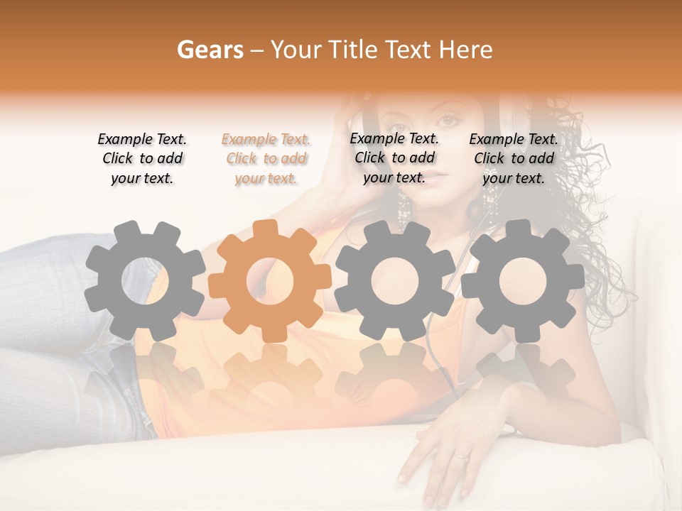 Female Furniture Living PowerPoint Template