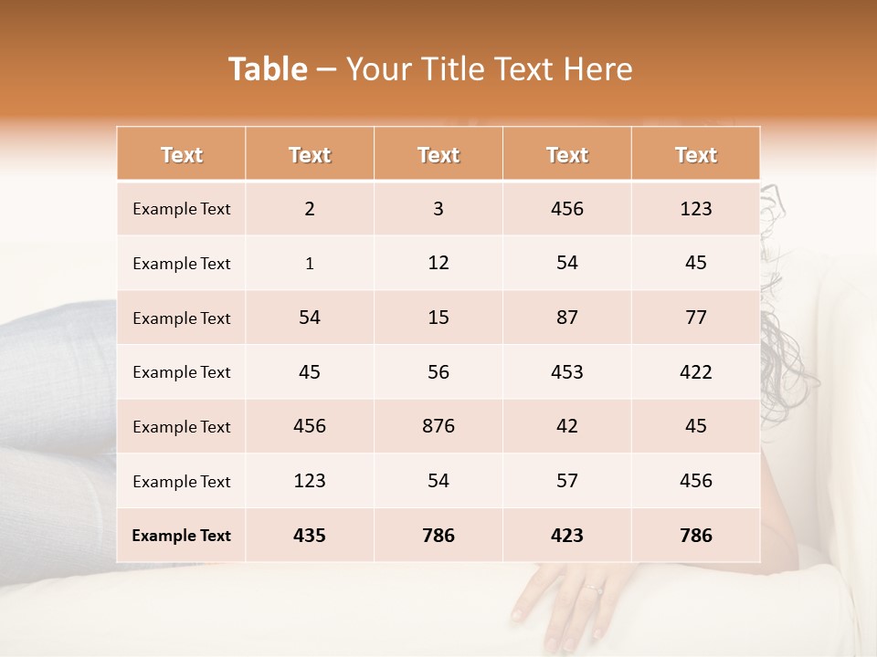 Female Furniture Living PowerPoint Template