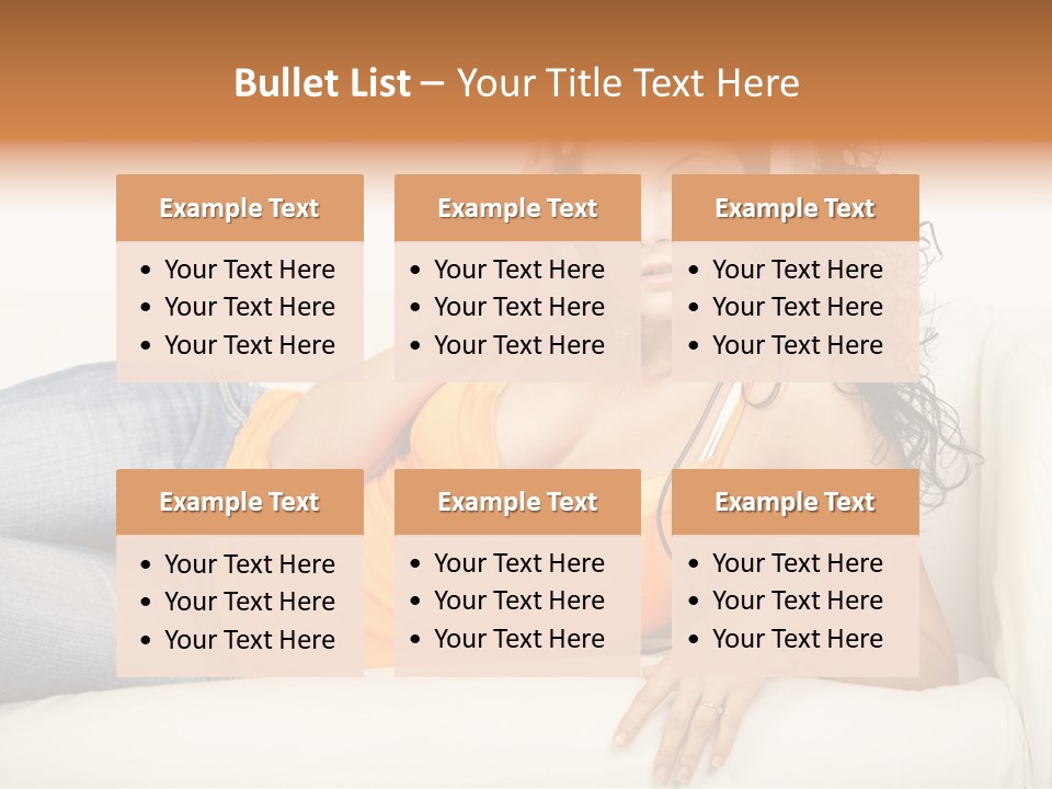 Female Furniture Living PowerPoint Template