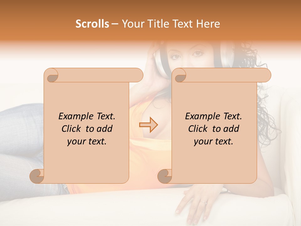 Female Furniture Living PowerPoint Template