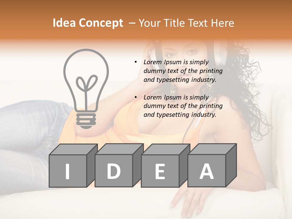 Female Furniture Living PowerPoint Template