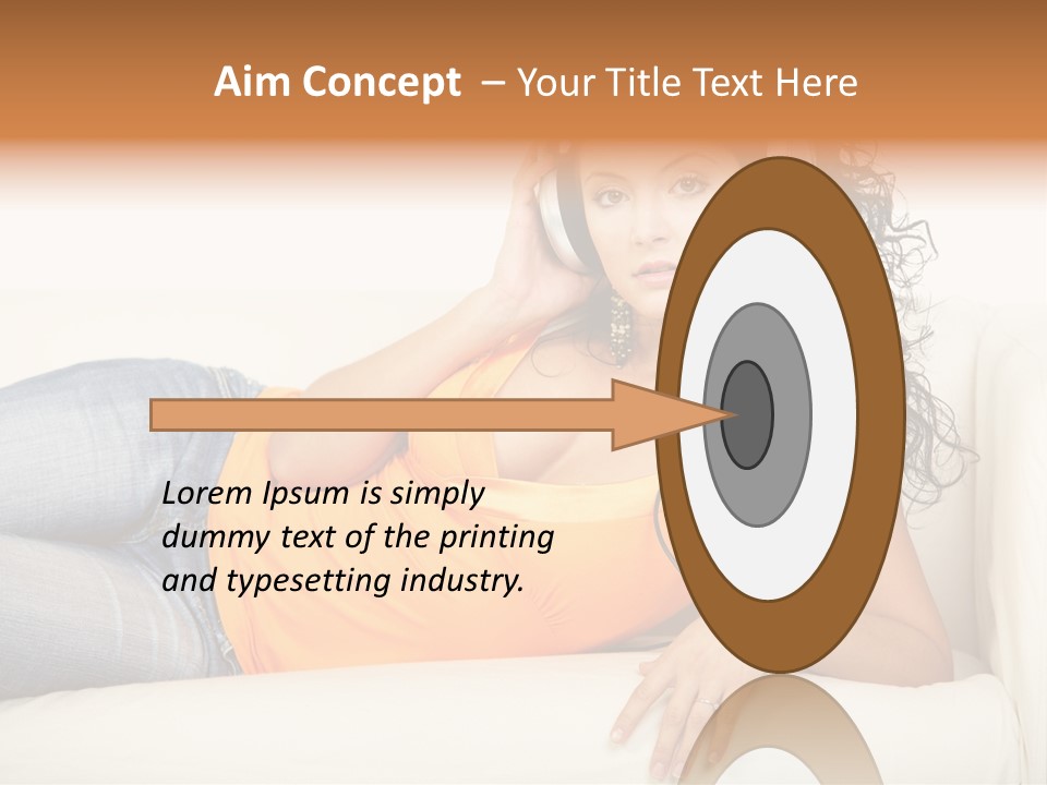 Female Furniture Living PowerPoint Template