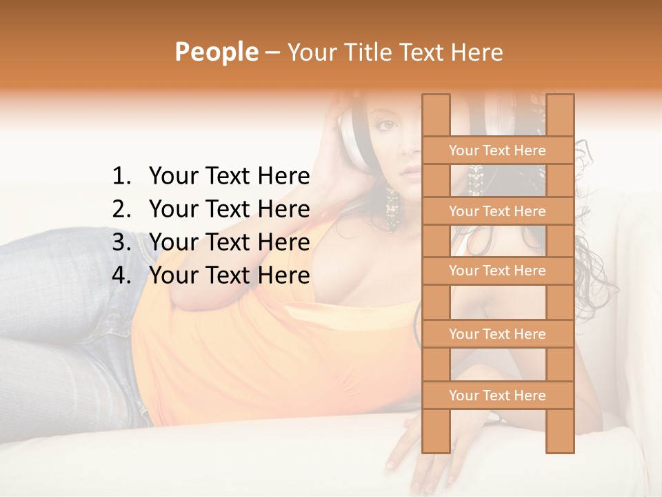 Female Furniture Living PowerPoint Template