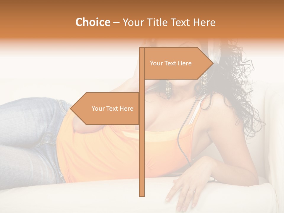 Female Furniture Living PowerPoint Template