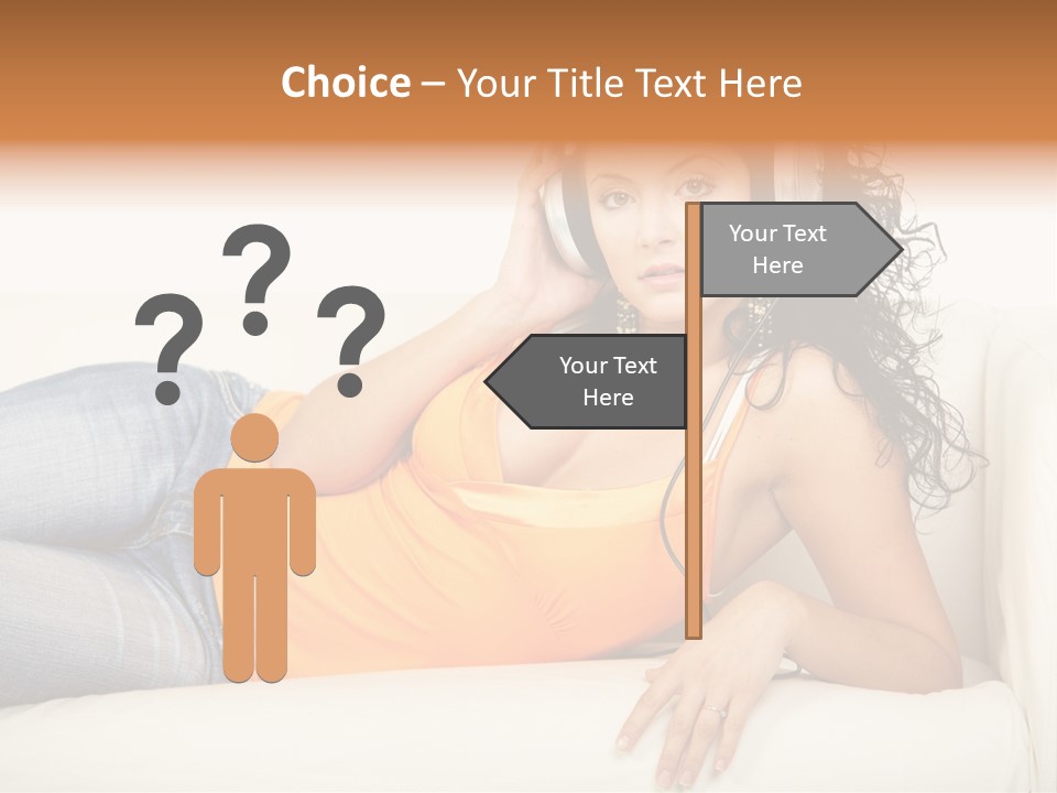 Female Furniture Living PowerPoint Template