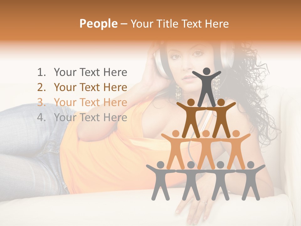 Female Furniture Living PowerPoint Template