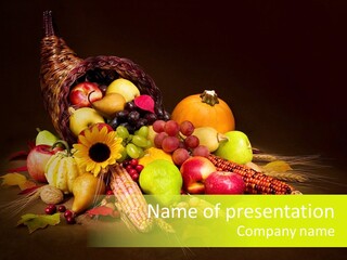 Squash Cornucopia Vegetable PowerPoint Template