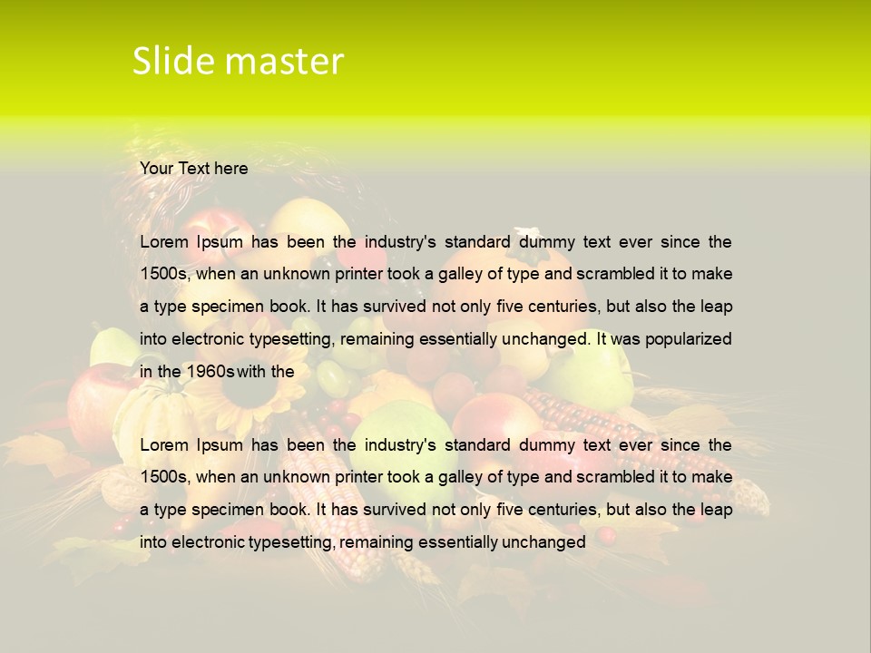 Squash Cornucopia Vegetable PowerPoint Template