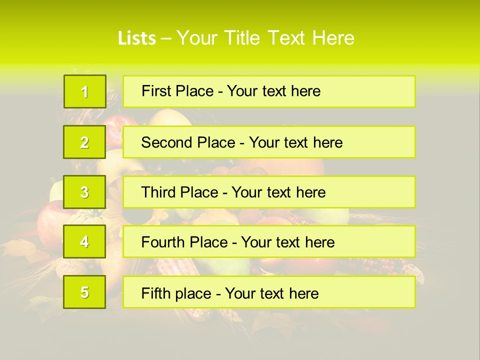 Squash Cornucopia Vegetable PowerPoint Template