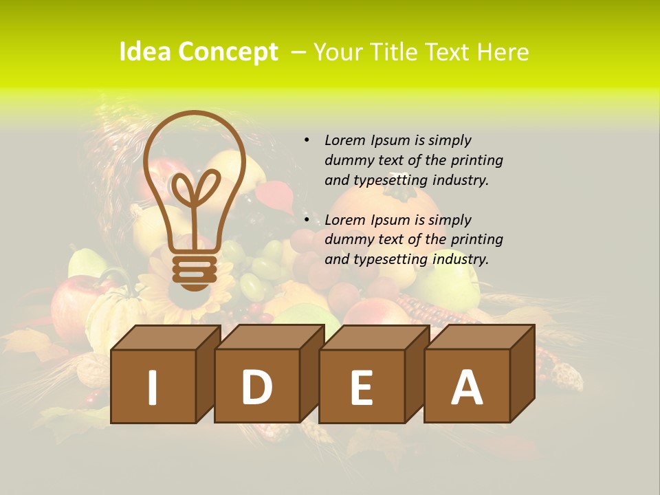 Squash Cornucopia Vegetable PowerPoint Template