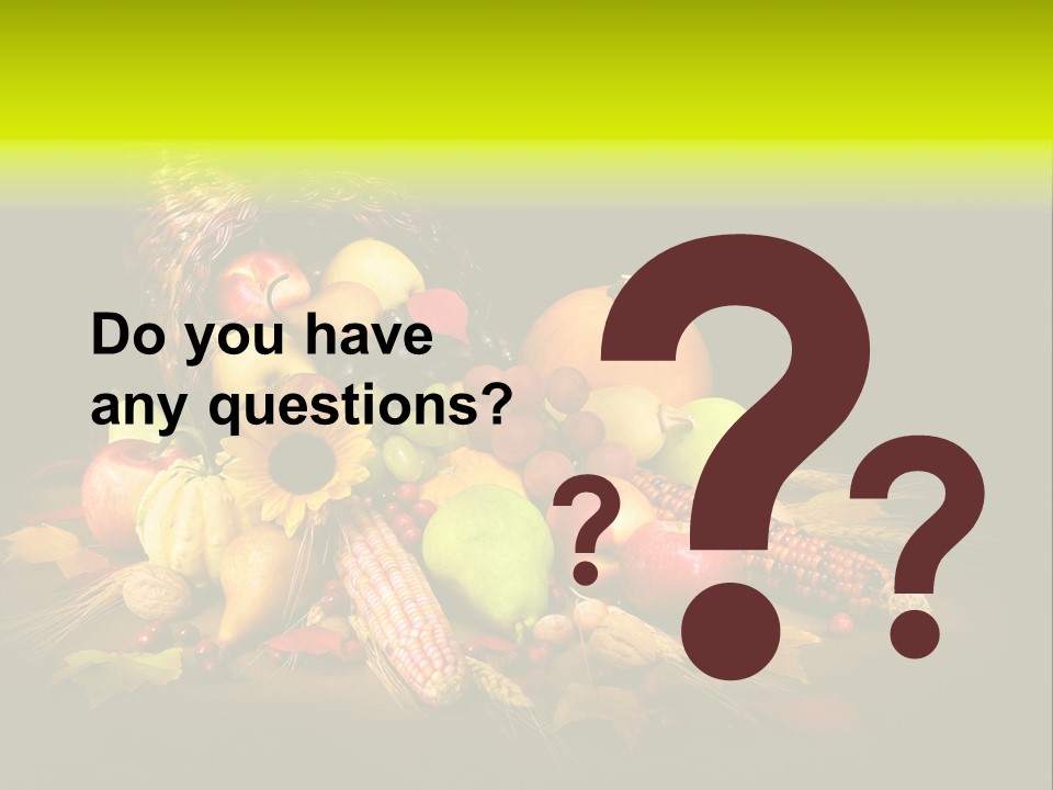 Squash Cornucopia Vegetable PowerPoint Template